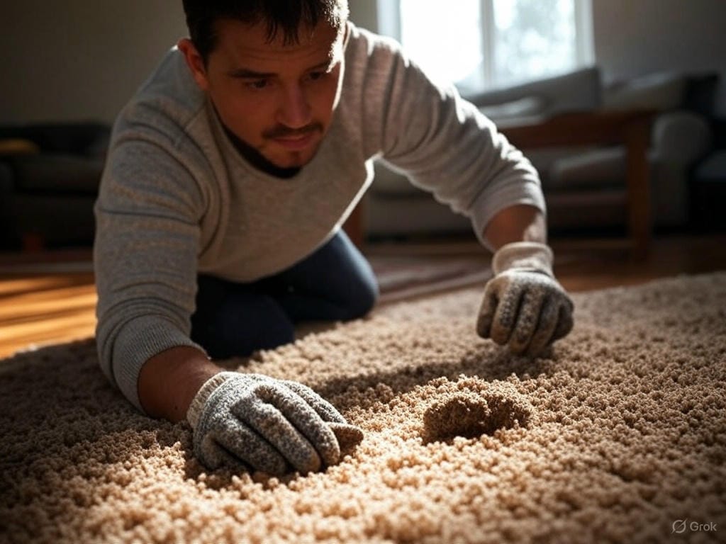 clean dog poop from carpet